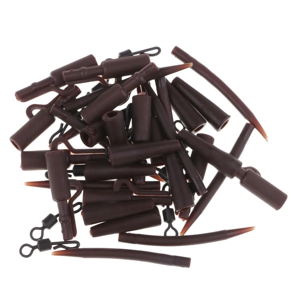 40pcs Terminal Carp Fishing Tackles Safety Lead Clips Rubber Tubes Anti Tangle Sleeve Quick Change Swivels Kit Fishing Accessory