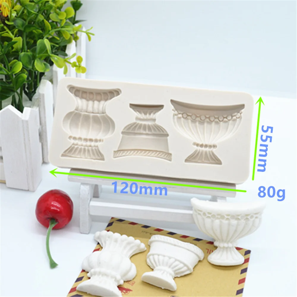 1pc Pots Fondant Cake Decorative Accessories Flower Silicone Resin Molds Cake Tools Pastry Kitchen Baking Accessories FM373