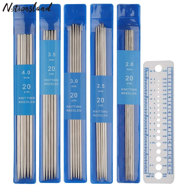 20cm Double Pointed Knitting Needles Kit Stainless Steel Needles 2-4mm  Crochet Hooks For Weaving Needlework Diy Knitted Tool - Sewing Tools &  Accessory - AliExpress