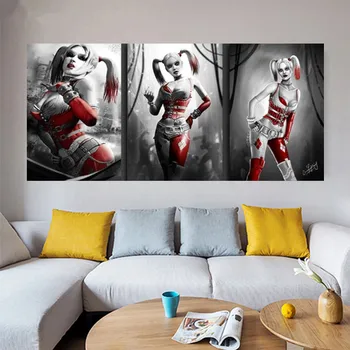 

3Pieces Diamond Painting Suicide Squad Harley Quinn Diamond Embroidery Full Set Diamond Mosaic Rhinestone Decorations Gifts