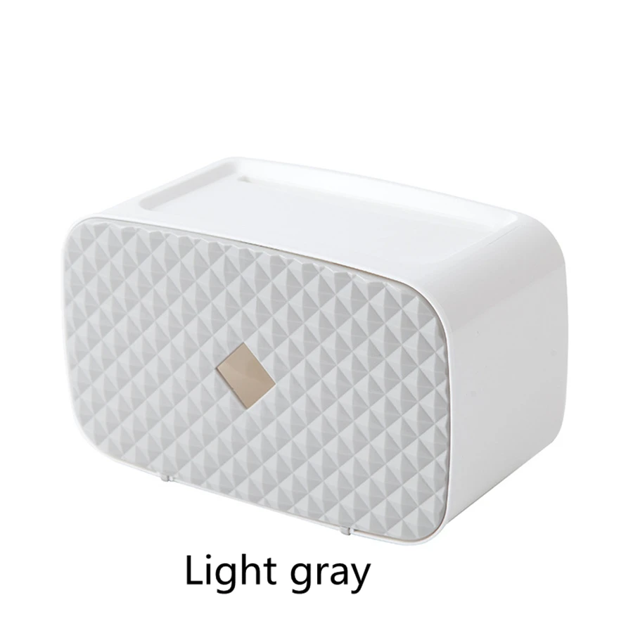 Держатель для туалетной бумаги, водонепроницаемая коробка для салфеток, пластиковый держатель для туалетной бумаги, настенный органайзер для ванной комнаты, коробка для хранения салфеток, диспенсер - Цвет: Light gray
