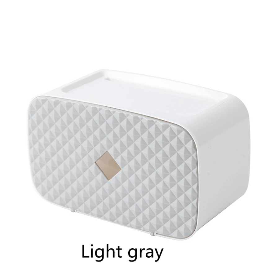 Light gray Держатель для туалетной бумаги, водонепроницаемая коробка для салфеток, пластиковый держатель для туалетной бумаги, настенный органайзер для ванной комнаты, коробка для хранения салфеток, диспенсер - Цвет: Light gray