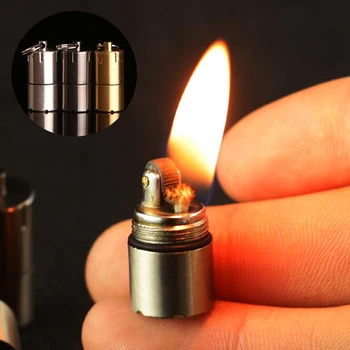 

Mini Compact Kerosene Lighter Key Chain Capsule Gasoline Lighter Inflated Keychain Petrol Lighter Outdoor Tools