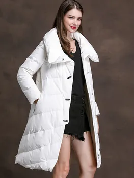 

White Duck Down Jacket Women Winter Coat Long Korean Women Down Coats Jackets Warm Woman Down Parka XMXD8383 KJ2937
