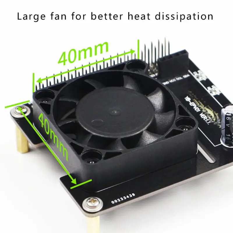 Cooling Fan Expansion Board Cooler with LED Light OLED for Raspberry Pi 4B 3B E65A 4