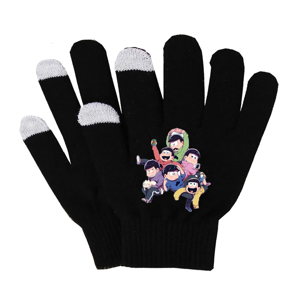 Аниме Osomatsu-san перчатки унисекс Finger хлопковые теплые перчатки коврик для мобильного телефона перчатки для сенсорного экрана перчатки для пальцев - Цвет: 01