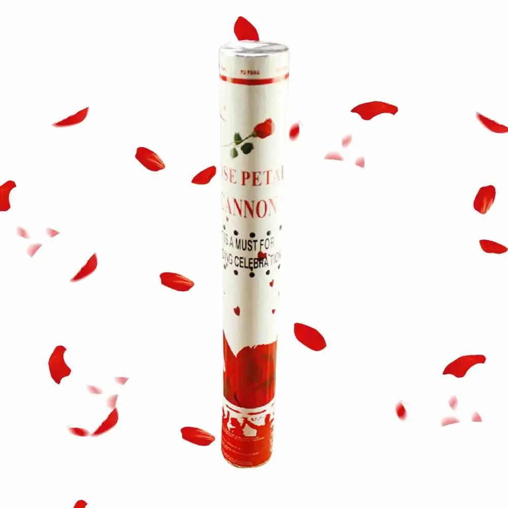 

Confetti Popper Rose Petal Fireworks Built-in Simulation Petals Wedding Ceremony Party Accessories Wedding Handheld Popper Tube