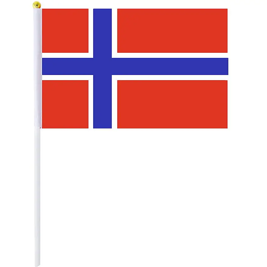 Hand Held Small Flag Norwegian Banner Polyester National Country for Party/Parades/World Cup/Festival Events Vivid Color Decor | Дом и сад