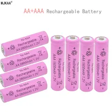 4 шт/MJKAA Ni-MH 2800Mah AA 1,2 V+ 4 шт/AAA аккумуляторная батарея 1600 Mah 1,2 V батарея используется для часов игрушечные фонарики