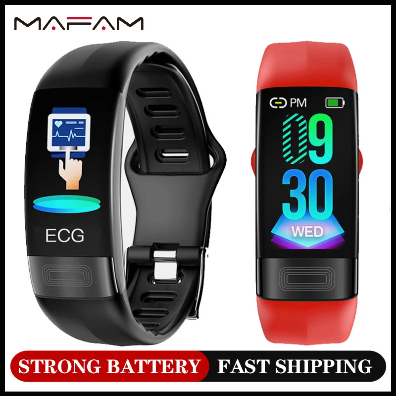 Смарт часы MAFAM P11 ЭКГ пульсометр PPG умный Браслет кровяное давление 2020 montres intelligentes