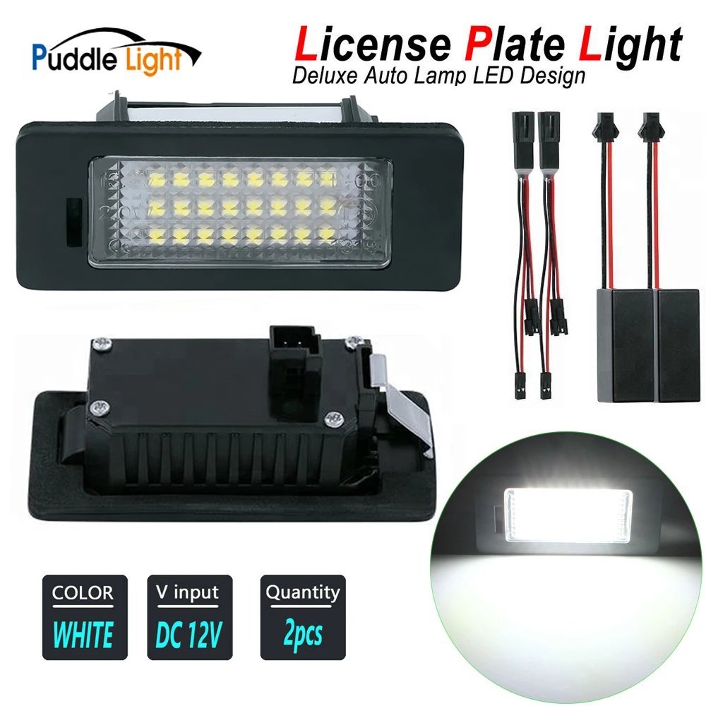 

2pcs Car LED License Number Plate Lights Lamp For Seat Ibiza ST MK5 Alhambra MK2 Ateca KJ7.KH7white NO Error
