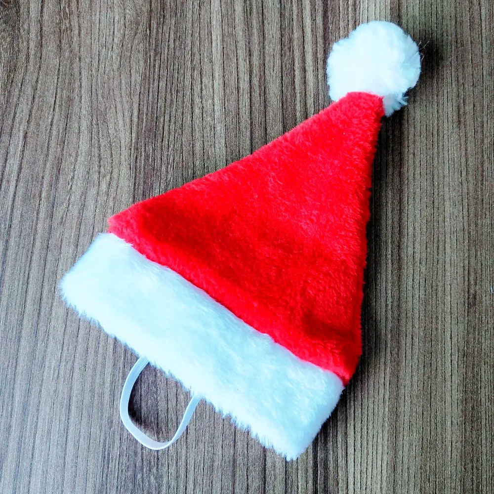 1 шт., красные рождественские шляпы для домашних животных, кошек и собак, новые рождественские украшения для лет, Рождественская шапка для собак, Новогодняя плюшевая шапка D 912