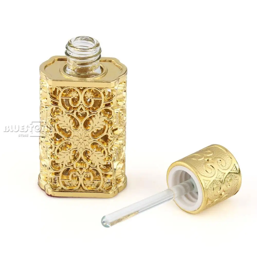 Винтажный стеклянный флакон для духов с вырезами из металла пустая пробка