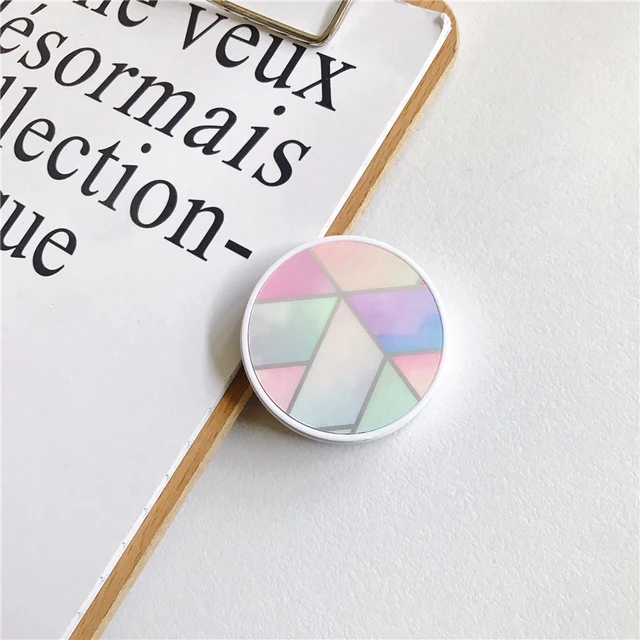 Glossy Popular Marble Expanding Phone Stand Grip Finger Rring Support Anti-Fall Round Foldable Mobile Phone Holder for iPhone 11 C1