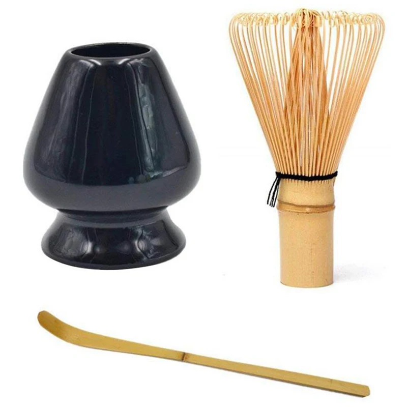 

Japanese Bamboo Matcha Whisk Brush Professional Green Tea Powder Whisk Chasen Tea Ceremony Bamboo Brush Tool Grinder(Black)