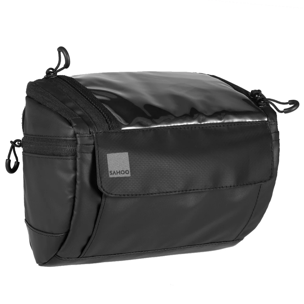 Велосипедная сумка, велосипедная Изолированная Передняя сумка, велосипедный руль, баскетбольная корзина, сумка-холодильник со светоотражающей полоской - Цвет: Черный