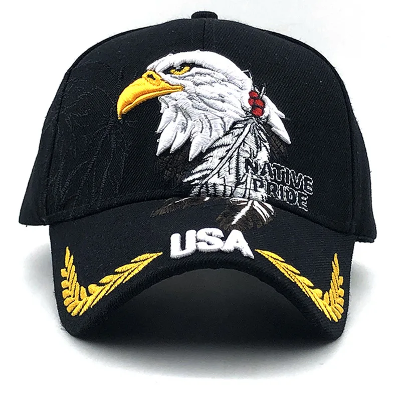 

Men Women's Baseball Caps Snapback Cotton Hats Embroidery Eagle Letter USA Baseball Casual Caps for Men and Women Outdoor