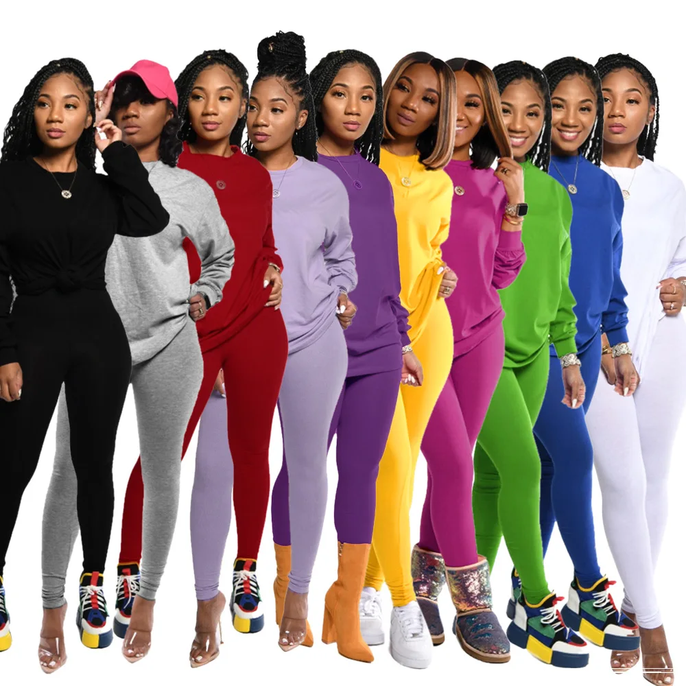 

Пикантные женские осенне-зимние однотонные брюки с длинным рукавом в европейском и американском стиле леггинсы спортивный костюм