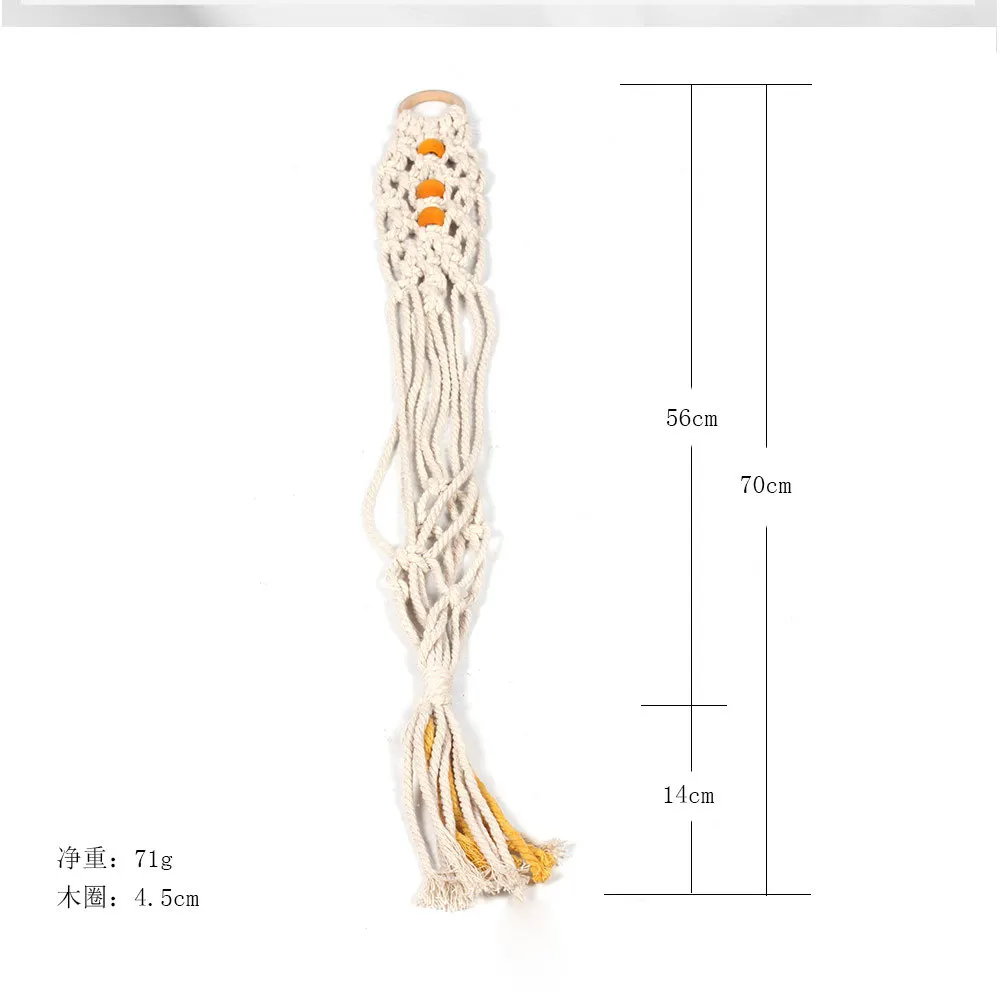 Богемный гобелен из макраме ручная работа настенная полка ткачество хлопковый гобелен с хранилище деревянное стойку растительный держатель - Цвет: MS7261