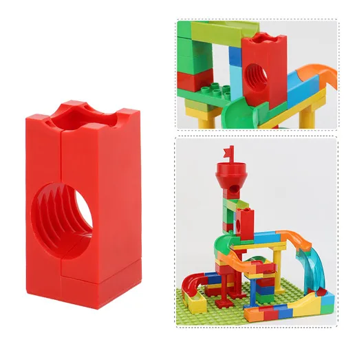 Crazy Fun Rolling Ball Building Blocks Compatible Marble Run Bricks Parts Accessories Educational DIY Toys Dark Orange