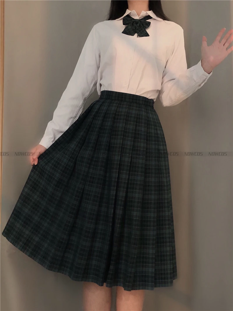 [Sandwich seaweed] Student JK Uniform Long Plaid Skirt Genuine Premium Grade Preppy Style Skirt Full set Autumn Winter Suits japanese school uniform japanese schoolgirl skirt