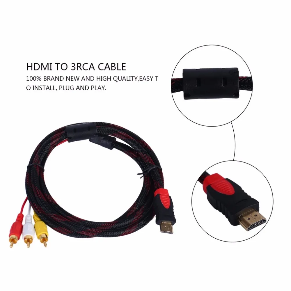 Силовые шнуры и удлинители высокое качество до 3 RCA 1,5 м кабель Мужской адаптер конвертер кабель для HDTV