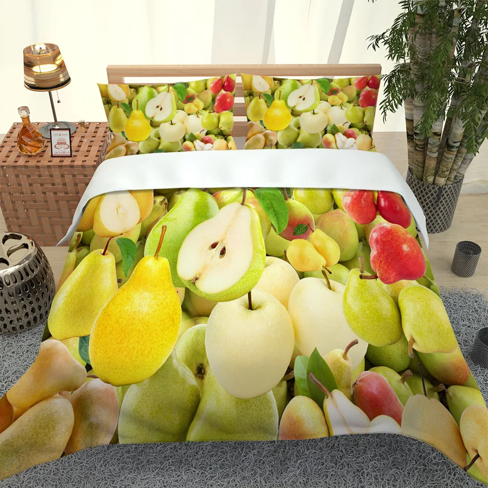 New yellow fruit bedding set 3d sets bed sheet duvet cover pillow case Home textiles | Дом и сад