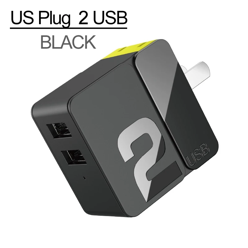 ROCK 4 USB зарядное устройство с двумя портами usb быстрое зарядное устройство EU US вилка Дорожное настенное зарядное устройство для iPhone samsung Xiaomi Мобильные Телефоны Планшеты - Тип штекера: US Plug 2USB Black