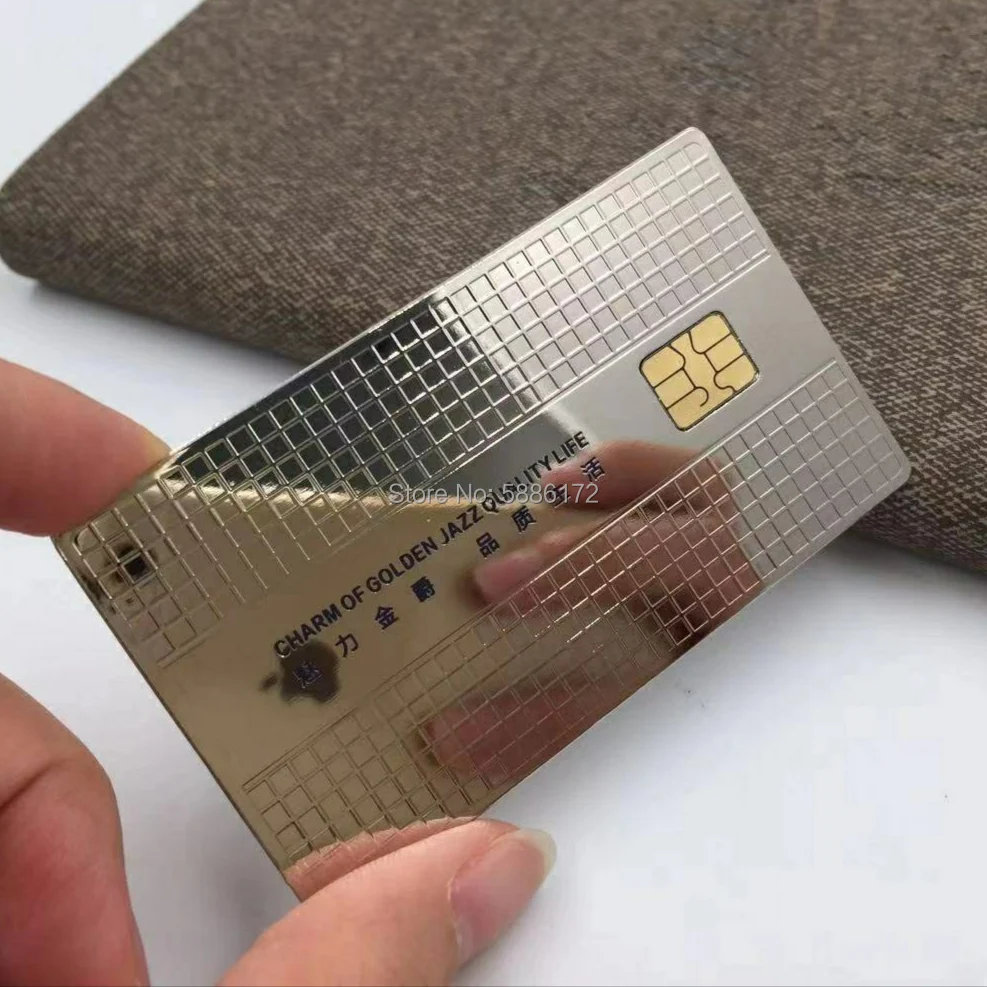 

New arrival mirror effect 4428/4443 chip metal card metal business card