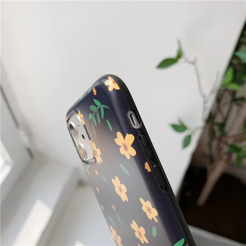 Ретро маленький цветочный чехол для телефона для iphone 11 Pro MAX X XR XS Max чехол для iphone 6 6s 7 8 plus милый цветочный мягкий чехол s Матовый чехол