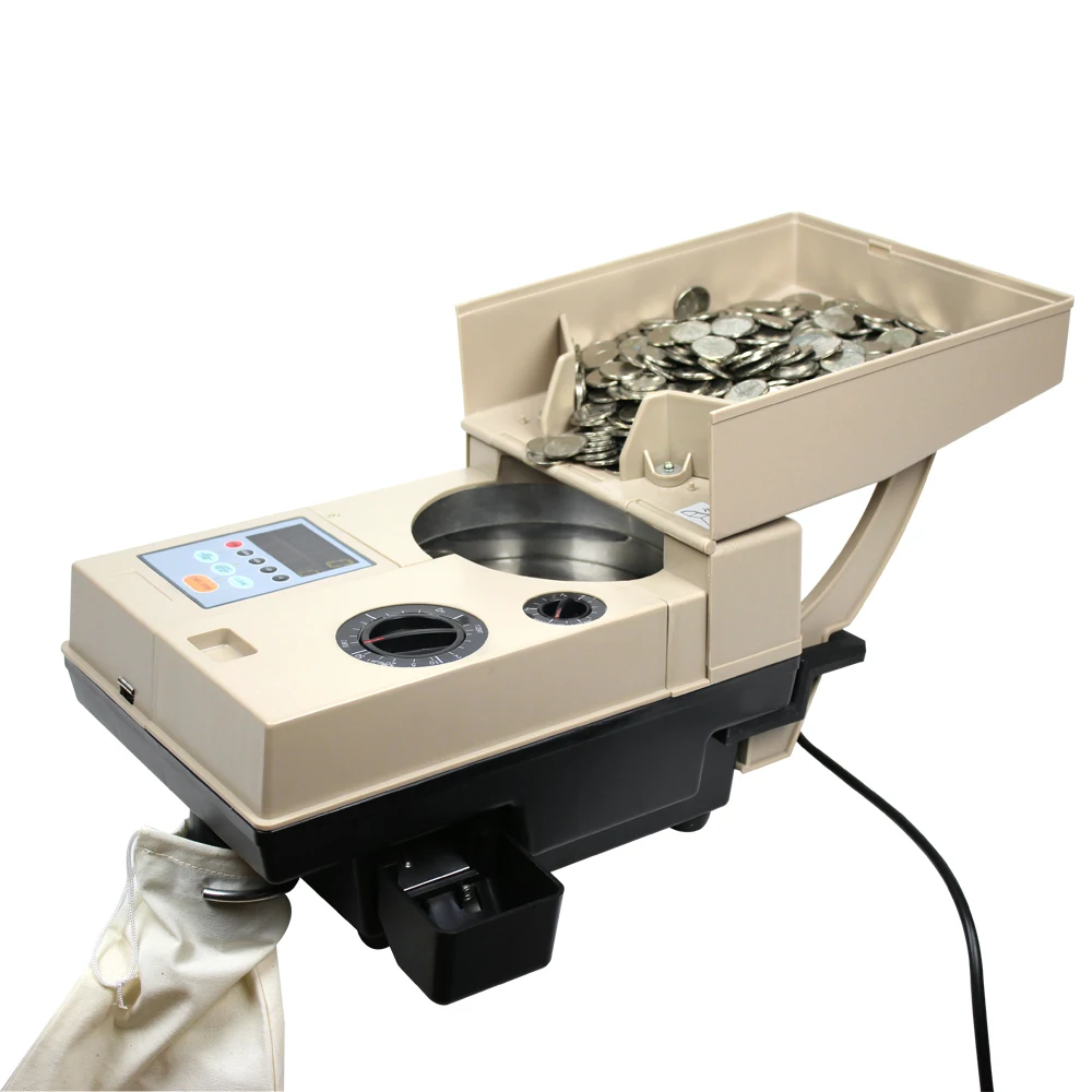 60W Commercial Electric Coin Counter Sorter Machine Fast Sorting 200  Pieces/Min