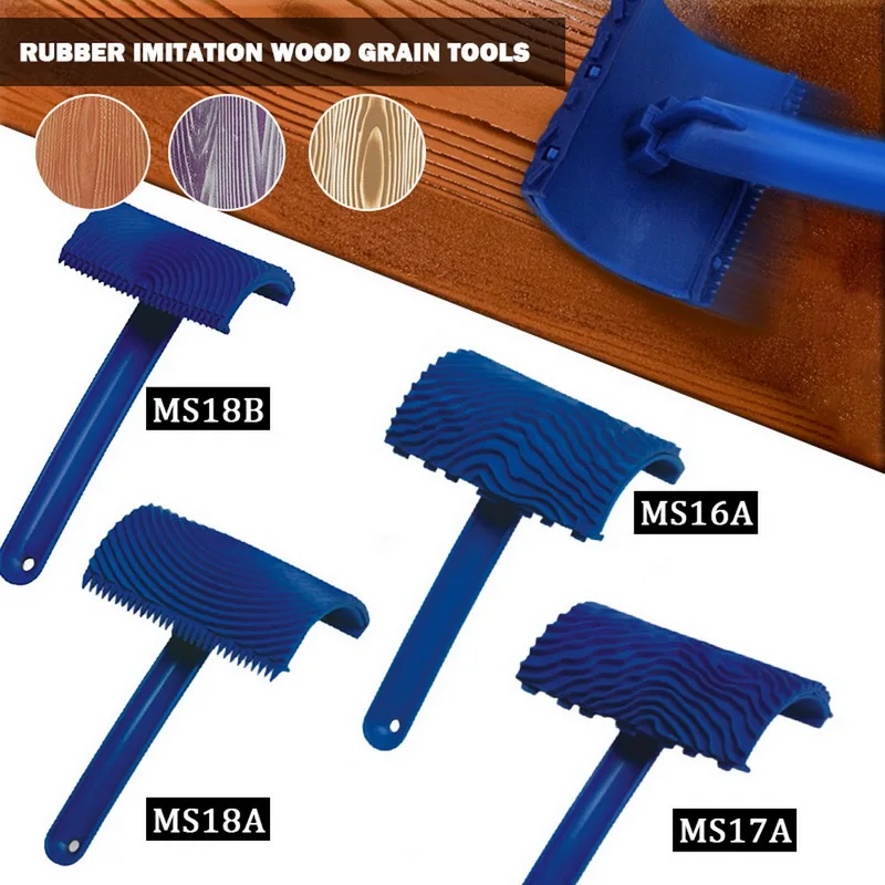 Imitation Wood Graining Pattern Wall Texture Art DIY Brush Painting Tool Rubber Wood Grain Painting Tool Home Decoration Rubber afbeelding