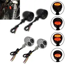 Steel Triple Action Motorcycle Motorbike LED Indicators STOP Tail Light Bike Turn Signal Light Brake Lights Blinker Lighting