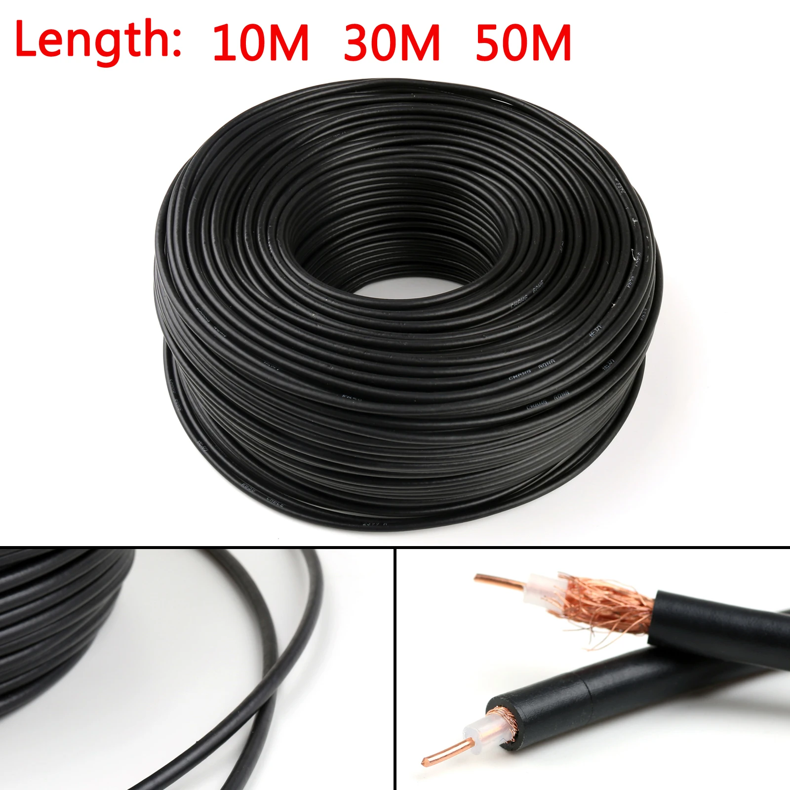 Коаксиальный кабель Areyourshop RG174 RF разъем 50 Ом M17/119 коаксиальный свисающий хвост 10 м