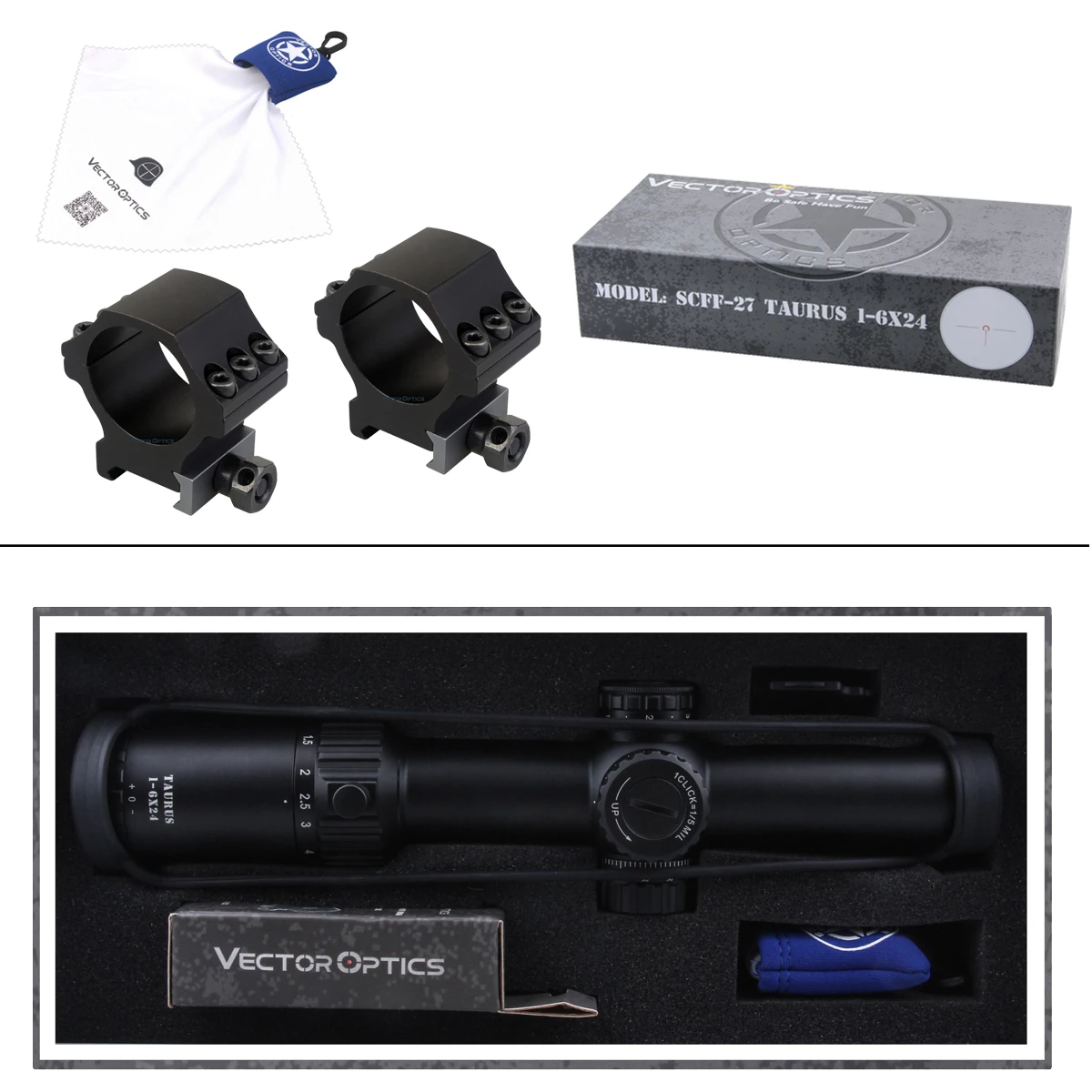 Vector Optics Taurus 1 6x24 FFP охотничий оптический прицел тактический 1/5 Mil 6 уровней красный
