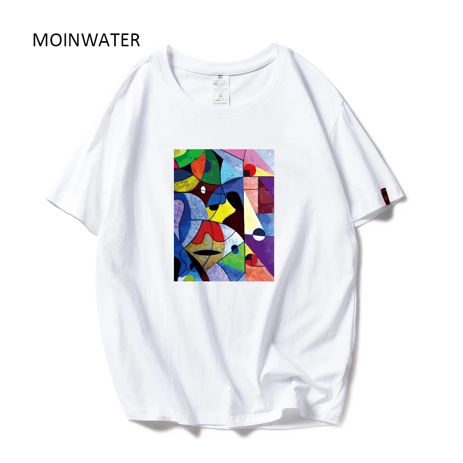 Футболка MOINWATER Женская хлопковая с ярким принтом брендовая тенниска удобная