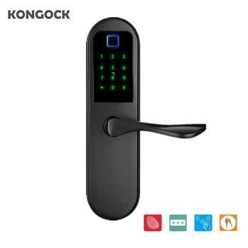 

Home security fingerprint code door lock, digital password RFID card physical key access USB power supply