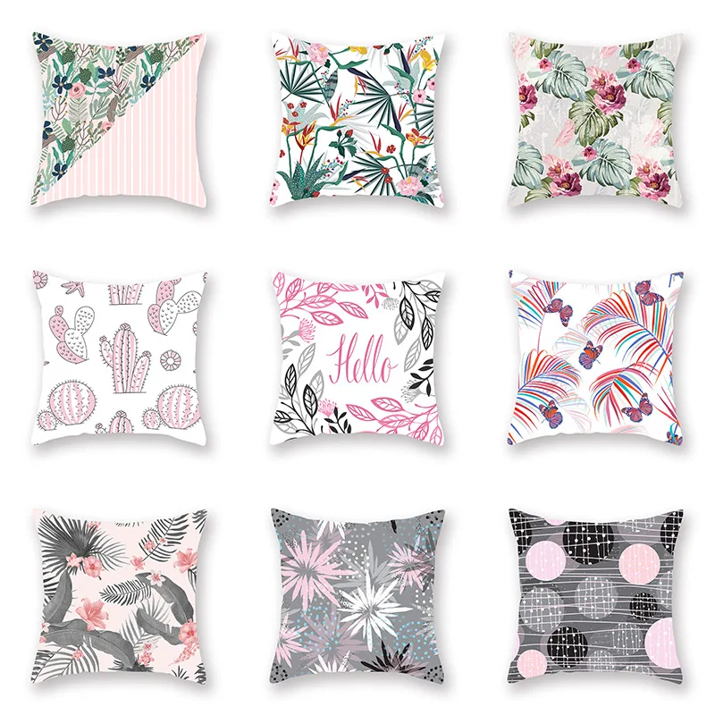 

Flower Cushion Cover Pineapple Floral Pillow case Decorative for Sofa Car Seat Living Room Home Decor Soft Summer Covers 45x45cm