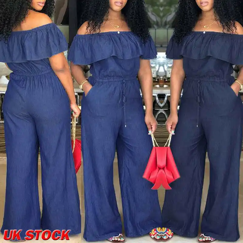 plus size denim playsuit