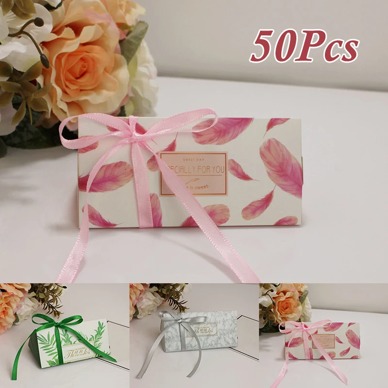 50 шт. Подарочная коробка для конфет вечерние треугольные коробки с принтом