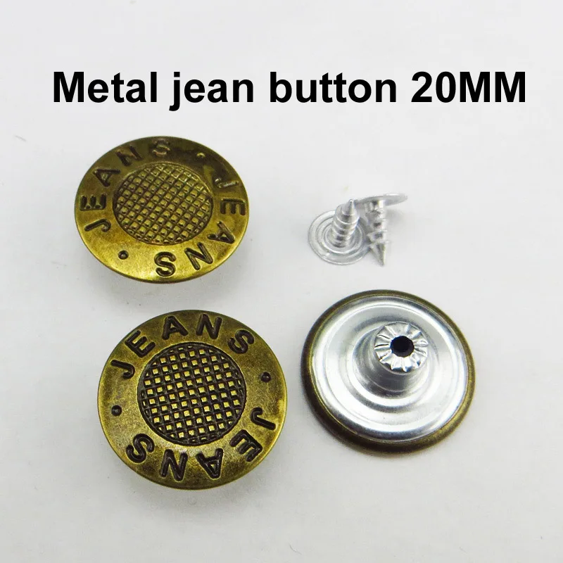 30pcs 20mm Mixed Metal Jeans Button Sewing Clothes Accessories