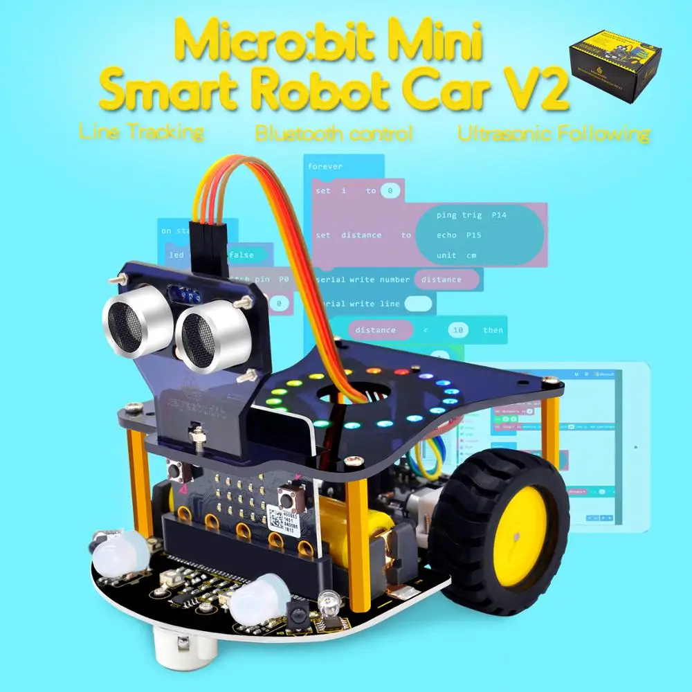 

2019New! Keyestudio Mini Smart Robot Car V2.0 for Micro:bit Robot (No Micro:bit Main Board)