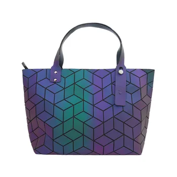 

New Luminous Messenger Bags Women Bao Bag Diamond Tote Geometry Shoulder Bags Noctilucent Laser Plain Folding Bag Handbags Totes