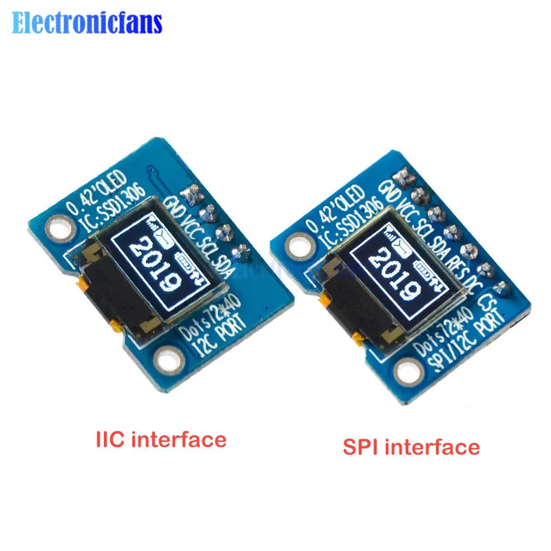 Diymore 0,42 дюймовый OLED дисплей ЖК-модуль 72*40 OLED модуль IIC/SPI интерфейс Белый ЖК-дисплей модуль 16 Pin SSD1306