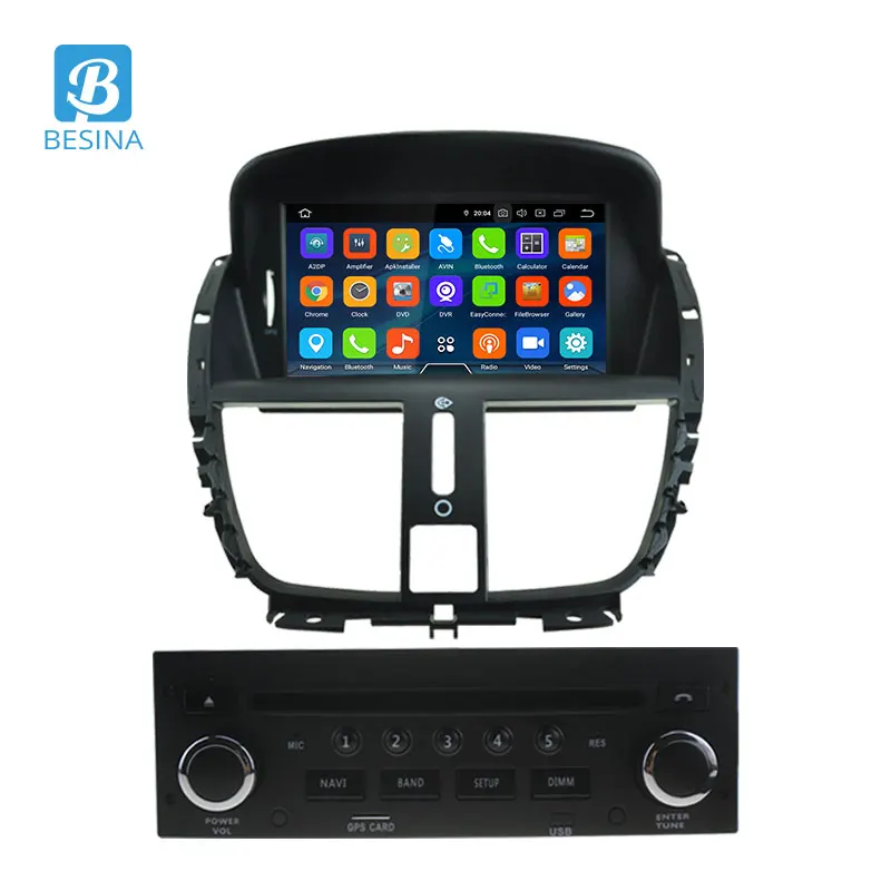 Автомобильный DVD плеер Besina 1 Din радио Android 10 0 для Peugeot 207 207CC 2007 2014 Wi Fi GPS навигация