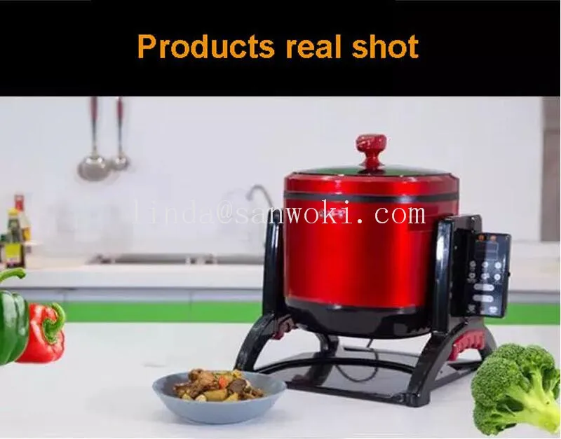6л тушеная кастрюля вок сковорода китайская пищевая плита Автоматическая электрическая перемешивающая вок для жарки горшок антипригарная плита робот кухонная машина