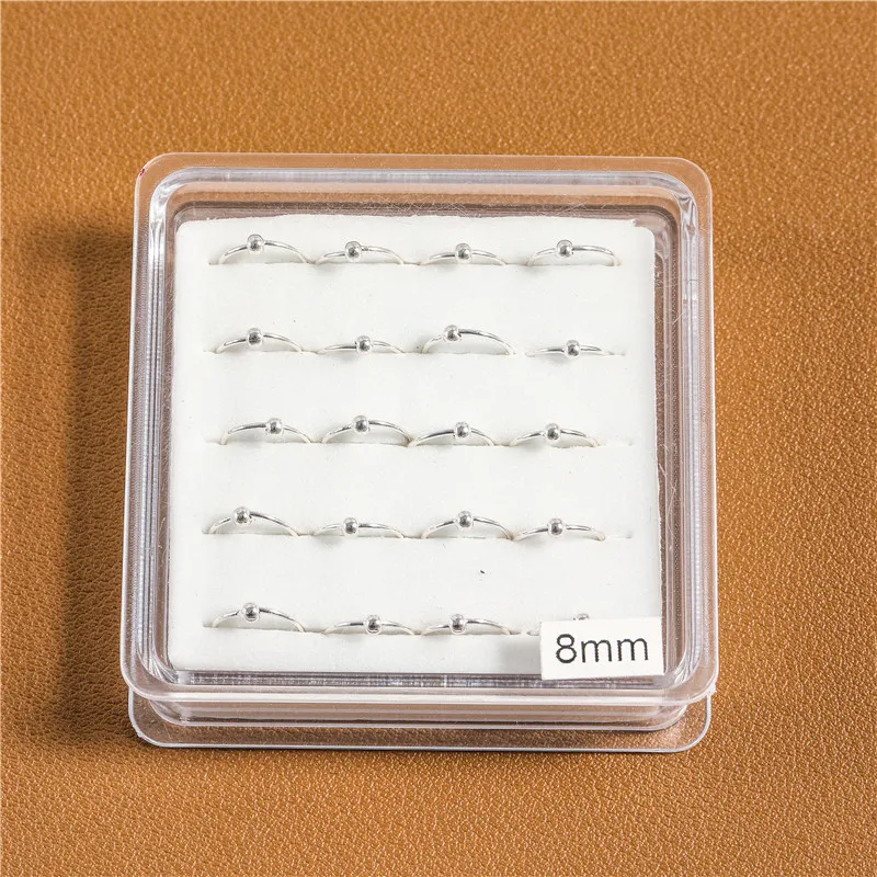 925 Sterling Silber Hoop Ring Perle Sleeper Ohrringe Lip Ohr Nase Piercing Ball 8mm 10mm – Detail 2