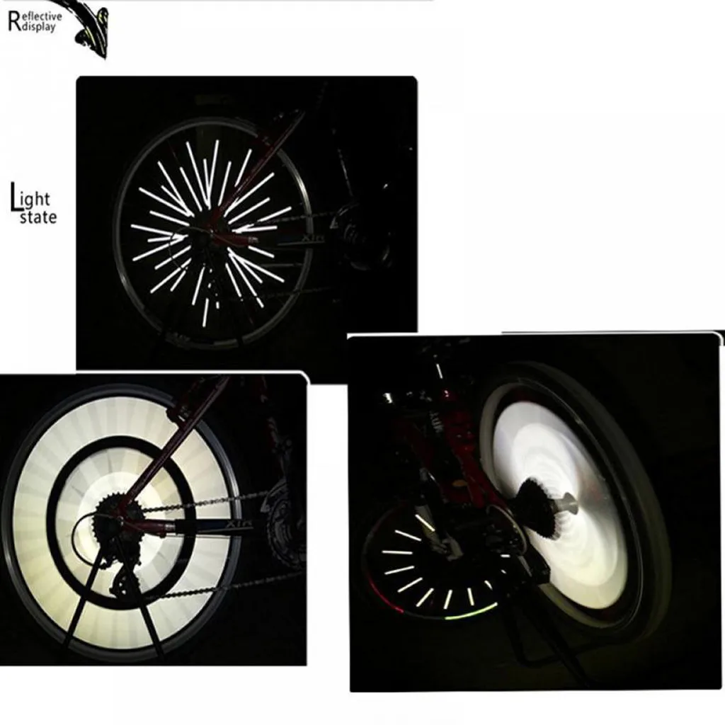 Велосипед горячие колеса Светоотражающие карты полосы велосипед спицы светоотражающие полосы горный велосипед стальной кольцо светоотражающие полосы 12 шт