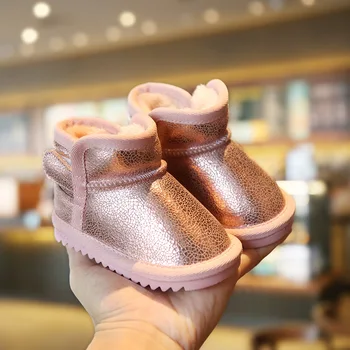 

Girls Winter Snow Warm Boots Boys Children's Casual Flat Shoes Kids Bling Soft Boots Plus Velvet Shoes Baby Toddler Boots E77