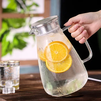 

Glass Cold Water Bottle Set Cold Water Bottle Large Capacity Explosion-proof Heat-resistant High Temperature Thick Cups GG50SH